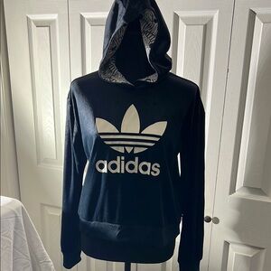 adidas Black Hoodie with White Logo